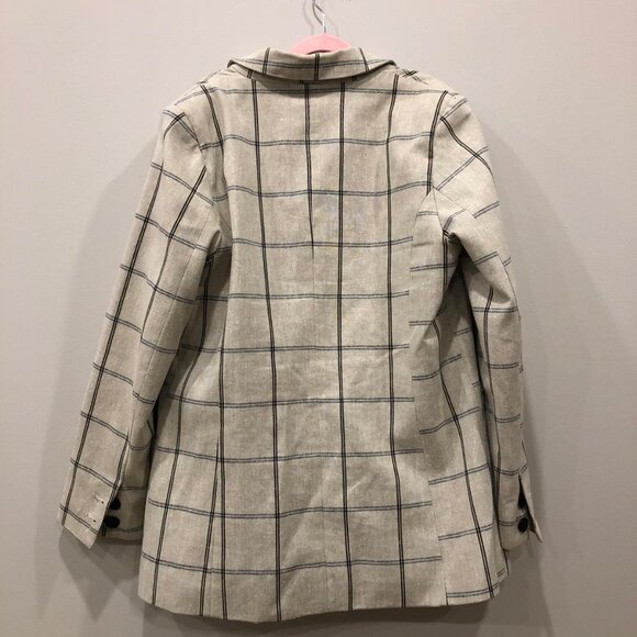 Brenda Tan Plaid Women’s Designer Cotton Cute Women's Blazer and Shorts Set M - Picture 8 of 9